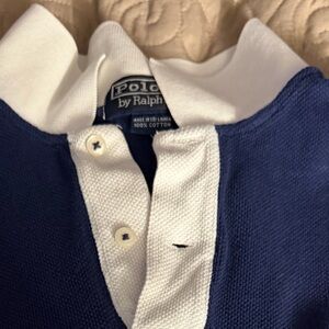 Ralph Lauren Polo Men’s Navy Blue Long Sleeve Rugby Shirt Size L Crest Logo